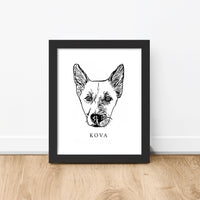 Custom Pet Portrait Framed from Photo | Wagged Tails