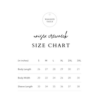 Custom Crewneck With Pet Faces for Humans - Size Chart