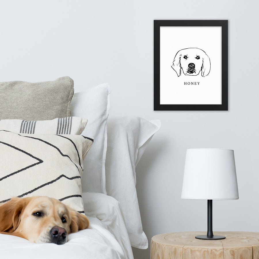 Custom Pet Portrait Framed from Photo | Wagged Tails 