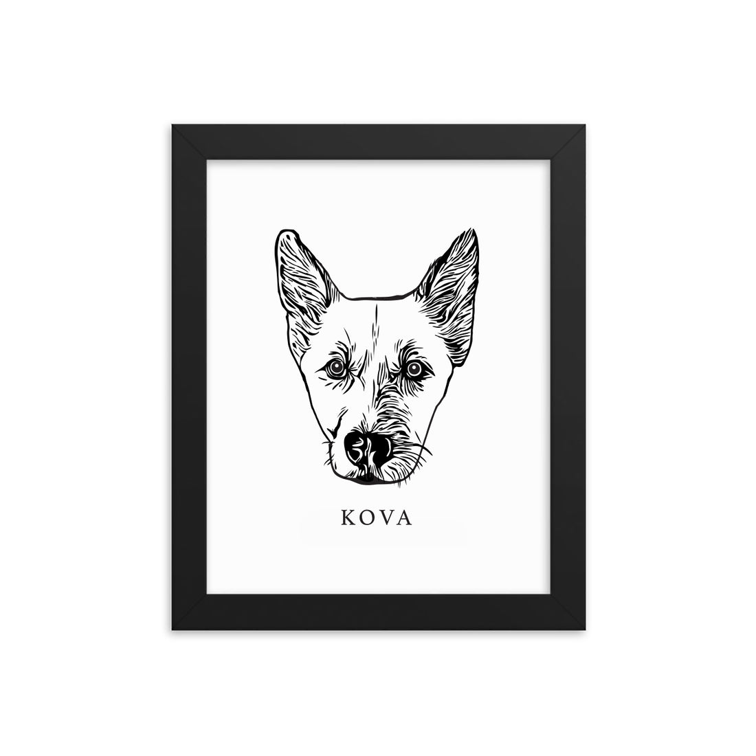 Wagged Tails Custom Pet Portrait Framed