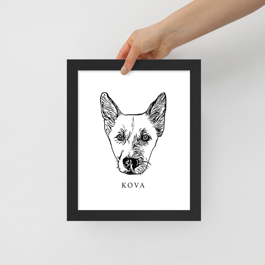 Wagged Tails Custom Pet Portrait Framed