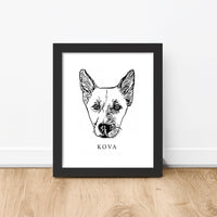 Custom Pet Portrait Framed from Photo | Wagged Tails 