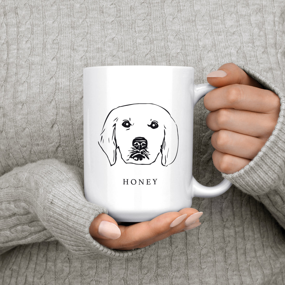 Custom Pet Portrait Mug 15oz by Wagged Tails